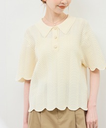 ROPE' PICNIC | リップル風襟付きニットプルオーバー(ニット/セーター)