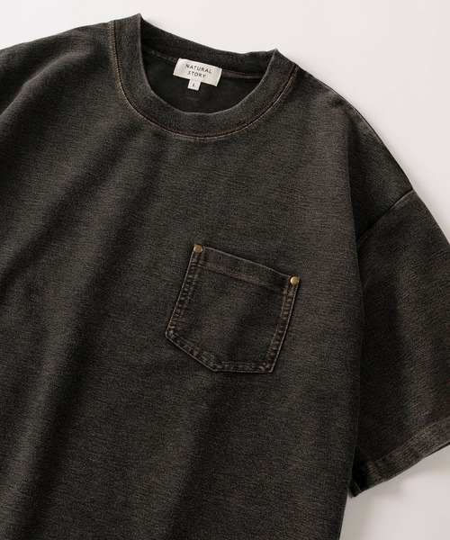 make a ray!(メイク ア レイ!)の「【71】カットデニム ポケット付き Tシャツ/オーバーサイズ(Tシャツ/カットソー・メンズ・ブルー/ブラック・XL/L/M)」の1枚目の写真