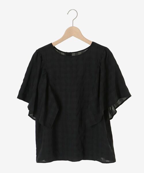 le.coeur blanc(ルクールブラン)の「《手洗い可能》ギンガムギャザーフレアスリーブブラウス(シャツ/ブラウス・レディース・ブラウン系その他2/ブラック系その他・38)」の3枚目の写真