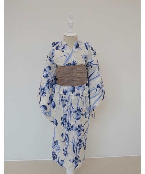 utatane（ウタタネ）の「［utatane×Acka.］kids  浴衣3set 鮫小紋と菖蒲 navy・ivory（浴衣・キッズ・ネイビー/アイボリー・100cm/110cm/120cm/130cm）」の5枚目の写真