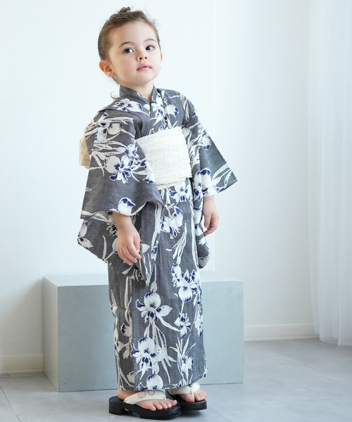 utatane（ウタタネ）の「［utatane×Acka.］kids  浴衣3set 鮫小紋と菖蒲 navy・ivory（浴衣・キッズ・ネイビー/アイボリー・100cm/110cm/120cm/130cm）」の22枚目の写真