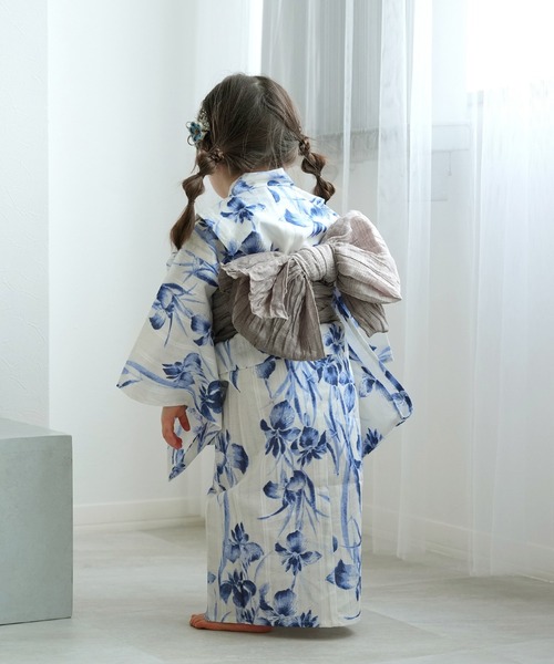 utatane（ウタタネ）の「［utatane×Acka.］kids  浴衣3set 鮫小紋と菖蒲 navy・ivory（浴衣・キッズ・ネイビー/アイボリー・100cm/110cm/120cm/130cm）」の13枚目の写真