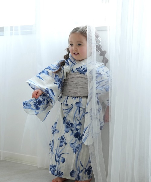 utatane（ウタタネ）の「［utatane×Acka.］kids  浴衣3set 鮫小紋と菖蒲 navy・ivory（浴衣・キッズ・ネイビー/アイボリー・100cm/110cm/120cm/130cm）」の15枚目の写真