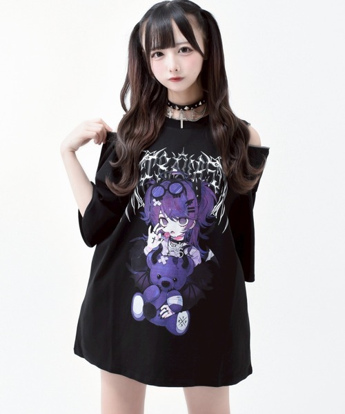 tシャツ 「TRAVAS TOKYO/トラバス トーキョー」てぃらコラボイラストプリントTシャツ 悪魔ver. レディース メンズ TRAVAS TOKYO/トラバス トーキョー』てぃらコラボイラスト