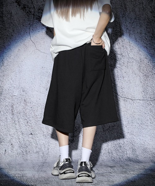 セール】EFFECTION // double knee wide sweat half pants