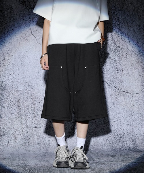 セール】EFFECTION // double knee wide sweat half pants