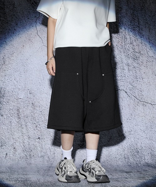 セール】EFFECTION // double knee wide sweat half pants