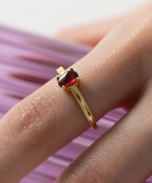 emonique（エモニーク）の「オーバル天然石リング サイズ調整可能（リング）」