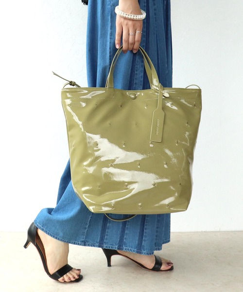 セール】エナメルドット刺繍2WAYトート（トートバッグ）｜Three Four