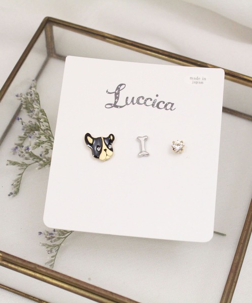 MILLION CARATS(ミリオンカラッツ)の「【luccica】-フレンチブルドッグ- フレンチブルのつぶらな瞳にキュン。表情豊かなモチーフと輝きで、気分をあげてくれる3点ピアスセット。遊び心と大人の可愛げを両立する、luccicaらしい“ちょっと特別”なデザインが魅力(ピアス(両耳用)・レディース・マルチ・FREE)」の8枚目の写真