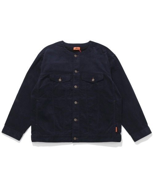 KRIFF MAYER（クリフメイヤー）の「ノーカラーコーデュロイJK（ノーカラージャケット・メンズ・ネイビー/ベージュ/カーキ/ブラック・X-LARGE/LARGE/MEDIUM）」の4枚目の写真