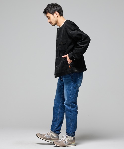 KRIFF MAYER（クリフメイヤー）の「ノーカラーコーデュロイJK（ノーカラージャケット・メンズ・ネイビー/ベージュ/カーキ/ブラック・X-LARGE/LARGE/MEDIUM）」の15枚目の写真