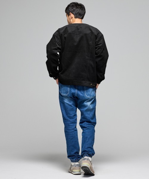 KRIFF MAYER（クリフメイヤー）の「ノーカラーコーデュロイJK（ノーカラージャケット・メンズ・ネイビー/ベージュ/カーキ/ブラック・X-LARGE/LARGE/MEDIUM）」の16枚目の写真