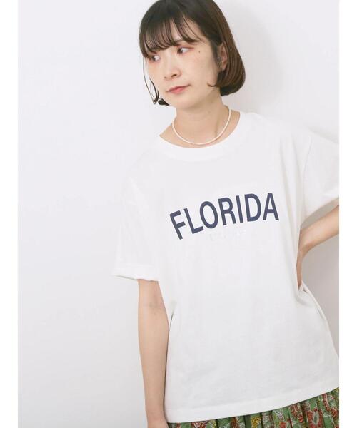 Samansa Mos2 blue（サマンサモスモスブルー）の「ロゴプリントTシャツ（Tシャツ/カットソー・レディース・ブルー/ブラック/ブラウン/オレンジ/オフホワイト・F）」の9枚目の写真