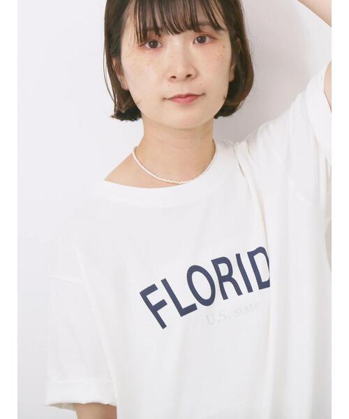 Samansa Mos2 blue（サマンサモスモスブルー）の「ロゴプリントTシャツ（Tシャツ/カットソー・レディース・ブルー/ブラック/ブラウン/オレンジ/オフホワイト・F）」の10枚目の写真