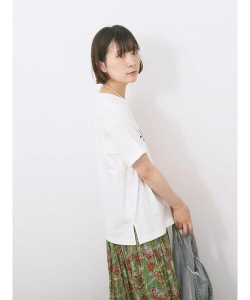 Samansa Mos2 blue（サマンサモスモスブルー）の「ロゴプリントTシャツ（Tシャツ/カットソー・レディース・ブルー/ブラック/ブラウン/オレンジ/オフホワイト・F）」の11枚目の写真