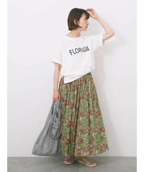 Samansa Mos2 blue（サマンサモスモスブルー）の「ロゴプリントTシャツ（Tシャツ/カットソー・レディース・ブルー/ブラック/ブラウン/オレンジ/オフホワイト・F）」の12枚目の写真