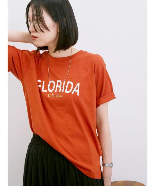 Samansa Mos2 blue（サマンサモスモスブルー）の「ロゴプリントTシャツ（Tシャツ/カットソー・レディース・ブルー/ブラック/ブラウン/オレンジ/オフホワイト・F）」の13枚目の写真