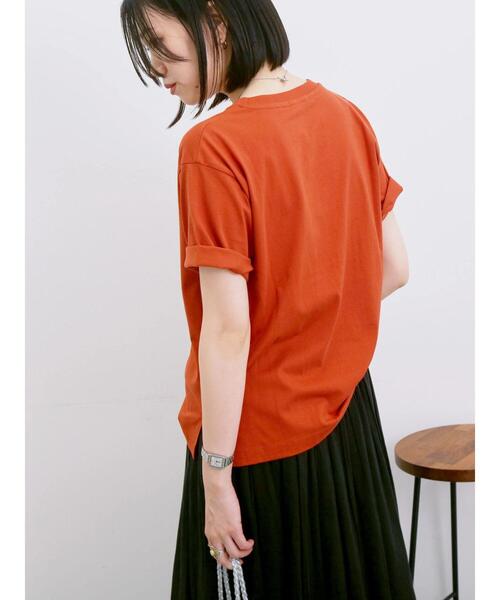 Samansa Mos2 blue（サマンサモスモスブルー）の「ロゴプリントTシャツ（Tシャツ/カットソー・レディース・ブルー/ブラック/ブラウン/オレンジ/オフホワイト・F）」の16枚目の写真