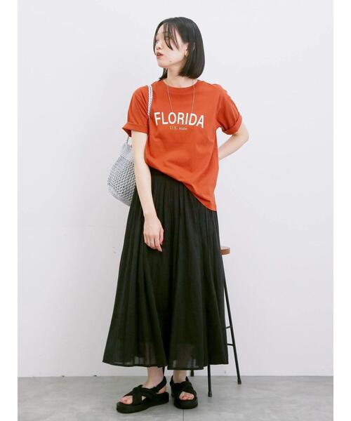 Samansa Mos2 blue（サマンサモスモスブルー）の「ロゴプリントTシャツ（Tシャツ/カットソー・レディース・ブルー/ブラック/ブラウン/オレンジ/オフホワイト・F）」の17枚目の写真