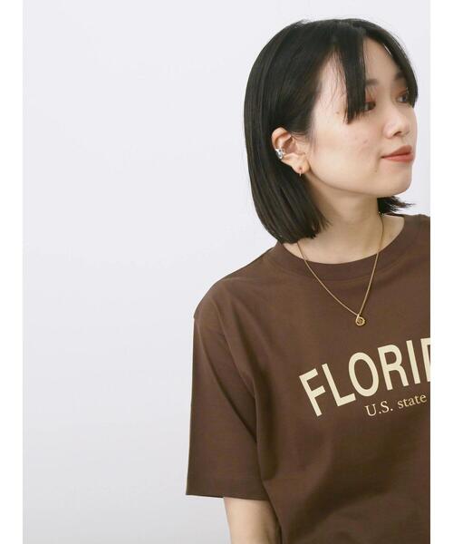 Samansa Mos2 blue（サマンサモスモスブルー）の「ロゴプリントTシャツ（Tシャツ/カットソー・レディース・ブルー/ブラック/ブラウン/オレンジ/オフホワイト・F）」の22枚目の写真