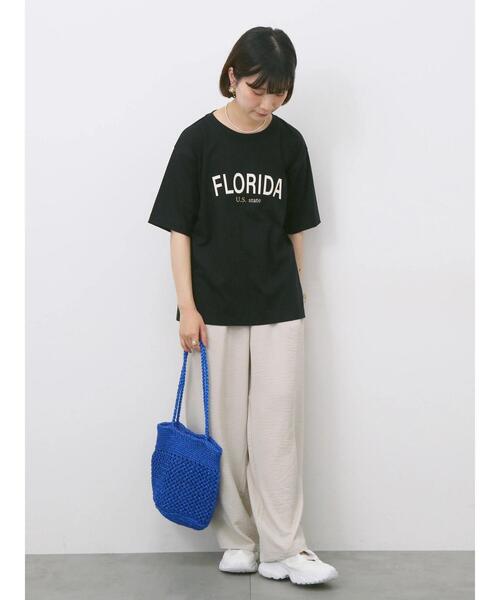 Samansa Mos2 blue(サマンサモスモスブルー)の「ロゴプリントTシャツ(Tシャツ/カットソー・レディース・ブルー/ブラック/ブラウン/オレンジ/オフホワイト・F)」の19枚目の写真