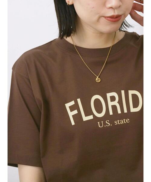 Samansa Mos2 blue(サマンサモスモスブルー)の「ロゴプリントTシャツ(Tシャツ/カットソー・レディース・ブルー/ブラック/ブラウン/オレンジ/オフホワイト・F)」の13枚目の写真