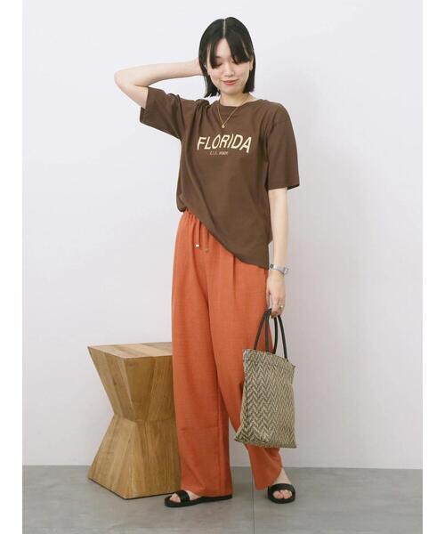 Samansa Mos2 blue(サマンサモスモスブルー)の「ロゴプリントTシャツ(Tシャツ/カットソー・レディース・ブルー/ブラック/ブラウン/オレンジ/オフホワイト・F)」の10枚目の写真