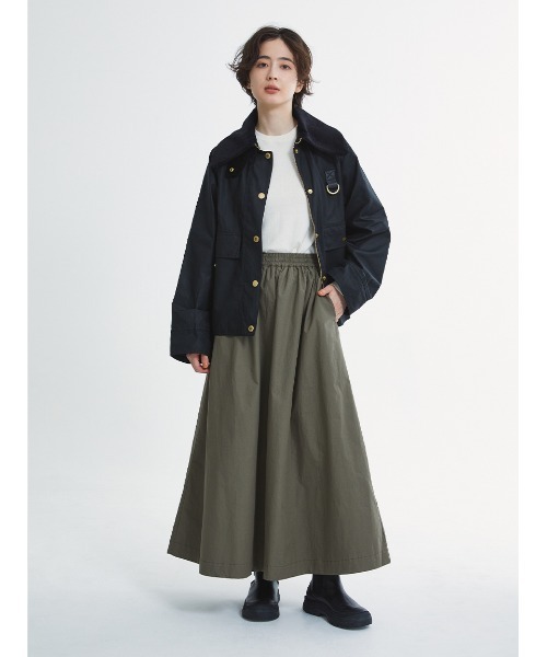 Barbour（バブアー）の「ギャザー フレア スカート"Japan Exclusive"（スカート・レディース・アイボリー/ブラック/オリーブ・SMALL/MEDIUM）」の17枚目の写真