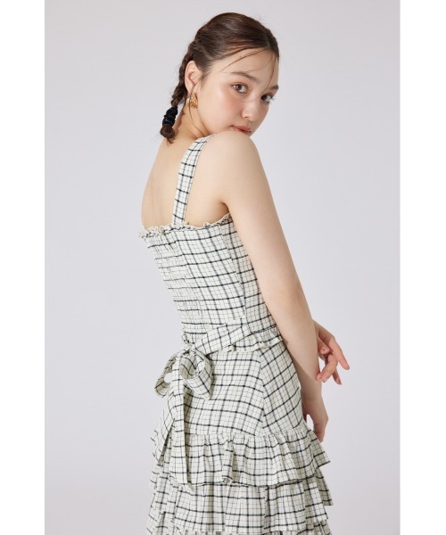 rienda(リエンダ)の「【AKB48 千葉恵里さん着用】ツーウェイペプラムビスチェトップス 夏服(キャミソール・レディース・ホワイト/ホワイト系その他/ブラウン・SMALL/MEDIUM)」の14枚目の写真