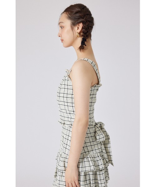 rienda(リエンダ)の「【AKB48 千葉恵里さん着用】ツーウェイペプラムビスチェトップス 夏服(キャミソール・レディース・ホワイト/ホワイト系その他/ブラウン・SMALL/MEDIUM)」の18枚目の写真