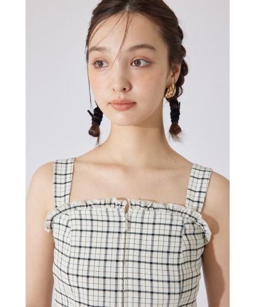 rienda(リエンダ)の「【AKB48 千葉恵里さん着用】ツーウェイペプラムビスチェトップス 夏服(キャミソール・レディース・ホワイト/ホワイト系その他/ブラウン・SMALL/MEDIUM)」の20枚目の写真