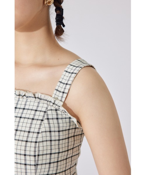 rienda(リエンダ)の「【AKB48 千葉恵里さん着用】ツーウェイペプラムビスチェトップス 夏服(キャミソール・レディース・ホワイト/ホワイト系その他/ブラウン・SMALL/MEDIUM)」の21枚目の写真