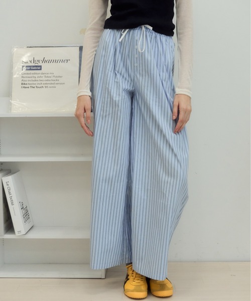 Birthday room(バースデイルーム)の「ストライプダブルウエストイージーパンツ/Stripe double waist easy pants(その他パンツ・レディース・ピンク/ライトブルー・FREE)」の17枚目の写真