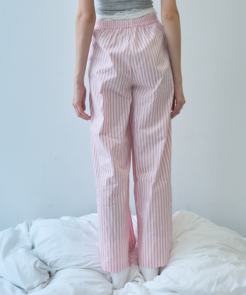 Birthday room(バースデイルーム)の「ストライプダブルウエストイージーパンツ/Stripe double waist easy pants(その他パンツ・レディース・ピンク/ライトブルー・FREE)」の13枚目の写真