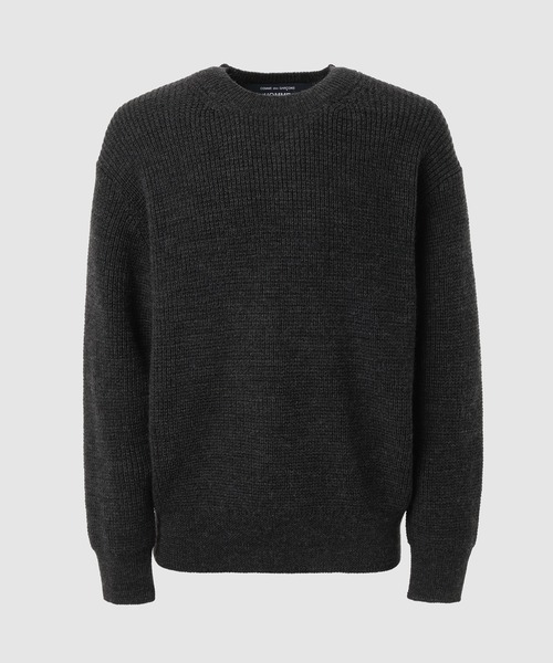 COMME des GARCONS HOMME（コム デ ギャルソン・オム）の「WOOL CREW NECK KNIT（ニット/セーター・メンズ・ライトグレー系/ブラック系・L/M/S）」の2枚目の写真