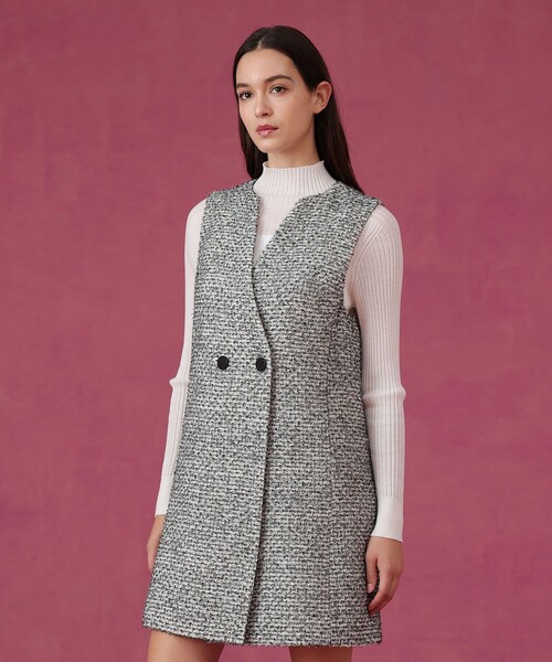 セットアップ対応商品】ラメファンシーツイードジレ ワンピース