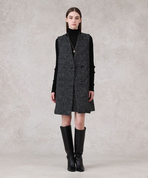 セットアップ対応商品】ラメファンシーツイードジレ ワンピース