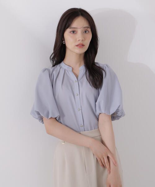 PROPORTION BODY DRESSING（プロポーションボディドレッシング）の「＜ウォッシャブル＞バルーンタックブラウス / 1215210802（シャツ/ブラウス・レディース・ブルー/グレー/ダークグレー・FREE）」の3枚目の写真