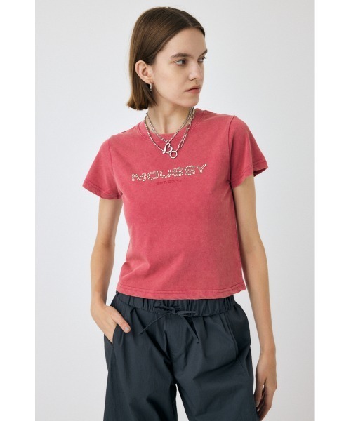MOUSSY（マウジー）の「LITTLE POPS LOGO Tシャツ（Tシャツ/カットソー・レディース・ホワイト/ライトブルー/ライトブラック/ピンク・FREE）」の13枚目の写真