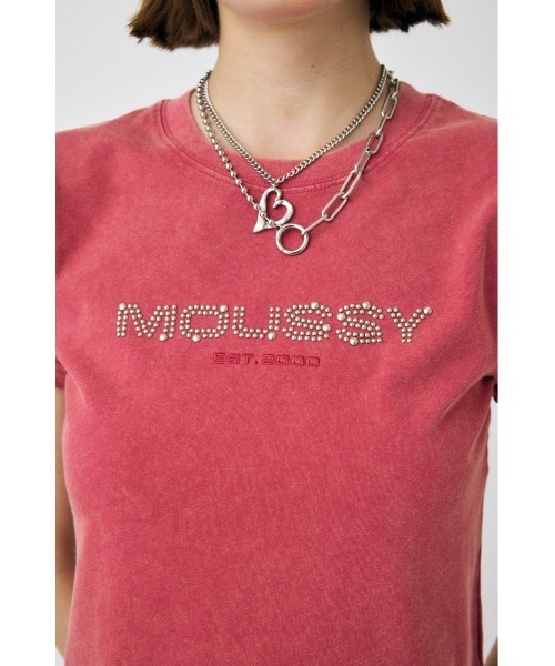 MOUSSY（マウジー）の「LITTLE POPS LOGO Tシャツ（Tシャツ/カットソー・レディース・ホワイト/ライトブルー/ライトブラック/ピンク・FREE）」の17枚目の写真