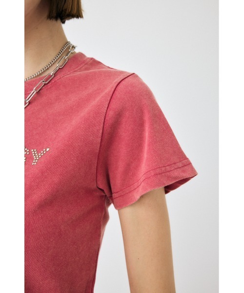 MOUSSY（マウジー）の「LITTLE POPS LOGO Tシャツ（Tシャツ/カットソー・レディース・ホワイト/ライトブルー/ライトブラック/ピンク・FREE）」の18枚目の写真