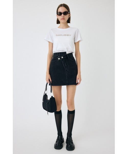 MOUSSY（マウジー）の「LITTLE POPS LOGO Tシャツ（Tシャツ/カットソー・レディース・ホワイト/ライトブルー/ライトブラック/ピンク・FREE）」の8枚目の写真