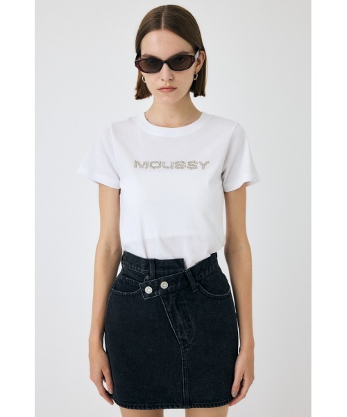 MOUSSY（マウジー）の「LITTLE POPS LOGO Tシャツ（Tシャツ/カットソー・レディース・ホワイト/ライトブルー/ライトブラック/ピンク・FREE）」の10枚目の写真