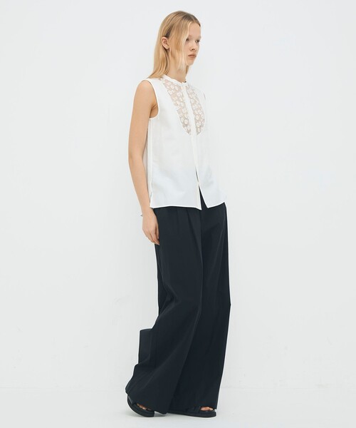 caban（キャバン）の「フレンチレースコンビ ボザムシャツ（シャツ/ブラウス・レディース・ホワイト・FREE）」の2枚目の写真