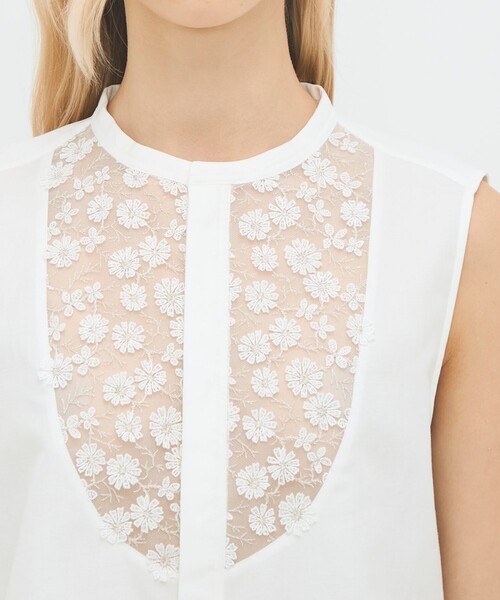 caban（キャバン）の「フレンチレースコンビ ボザムシャツ（シャツ/ブラウス・レディース・ホワイト・FREE）」の6枚目の写真