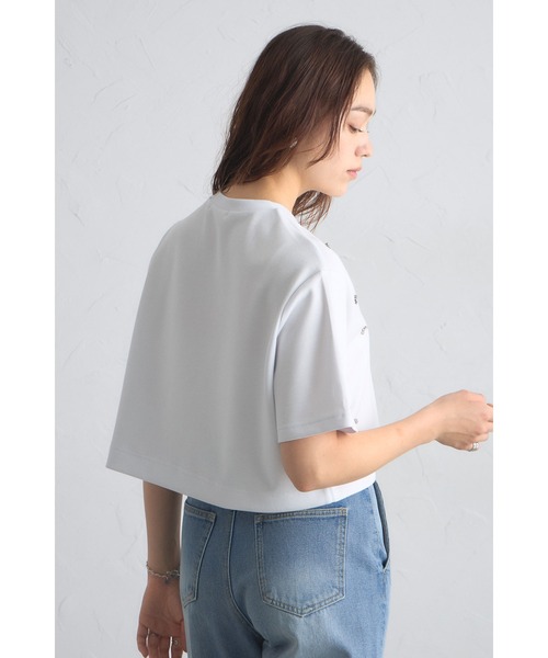 &. NOSTALGIA（アンドドットノスタルジア）の「ビジュークロップドTシャツ（Tシャツ/カットソー・レディース・ブラック/ホワイト・M）」の10枚目の写真