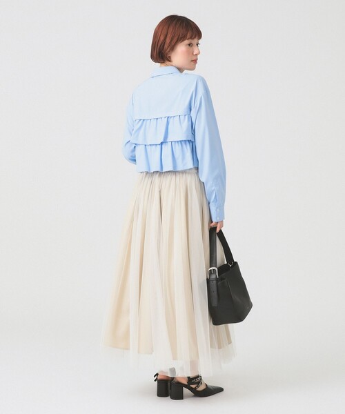 Ray BEAMS（レイビームス）の「ティアードクロップド シャツ（シャツ/ブラウス・レディース・サックスブルー/ホワイト・ONE SIZE）」の12枚目の写真