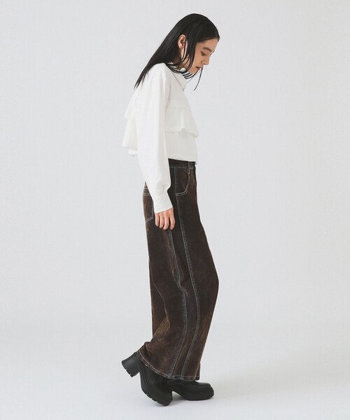 Ray BEAMS（レイビームス）の「ティアードクロップド シャツ（シャツ/ブラウス・レディース・サックスブルー/ホワイト・ONE SIZE）」の15枚目の写真