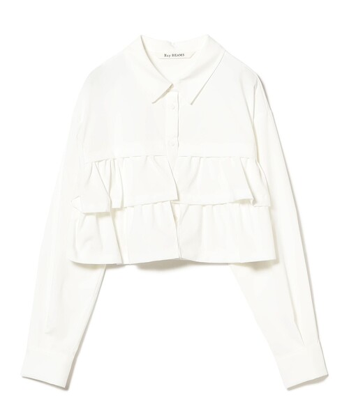 Ray BEAMS（レイビームス）の「ティアードクロップド シャツ（シャツ/ブラウス・レディース・サックスブルー/ホワイト・ONE SIZE）」の18枚目の写真